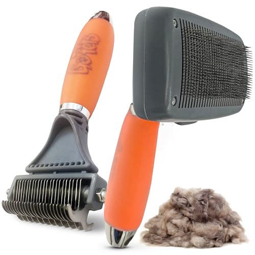 Self-Cleaning Slicker Brush & Deshedding Comb for Pets