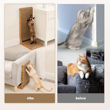 L-Shaped Cardboard Cat Scratcher Pad with Ball Toy