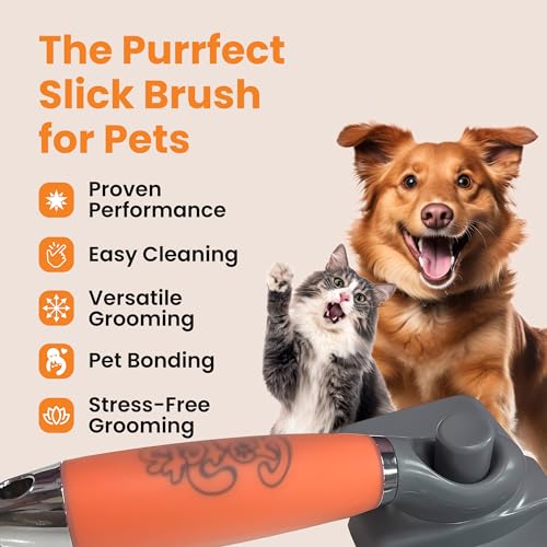 Self-Cleaning Slicker Brush & Deshedding Comb for Pets