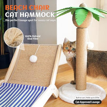 Beach Chair Cat Hammock with Sisal Scratcher & Toy Ball