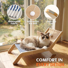 Beach Chair Cat Hammock with Sisal Scratcher & Toy Ball