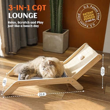 Beach Chair Cat Hammock with Sisal Scratcher & Toy Ball