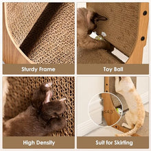 L-Shaped Cardboard Cat Scratcher Pad with Ball Toy