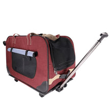 Soft-Sided Pet Travel Carrier with Removable Wheels