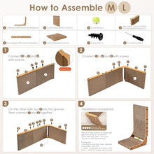 L-Shaped Cardboard Cat Scratcher Pad with Ball Toy