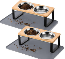 Upgraded Elevated Cat Bowls with Non-Slip Feeding Mat