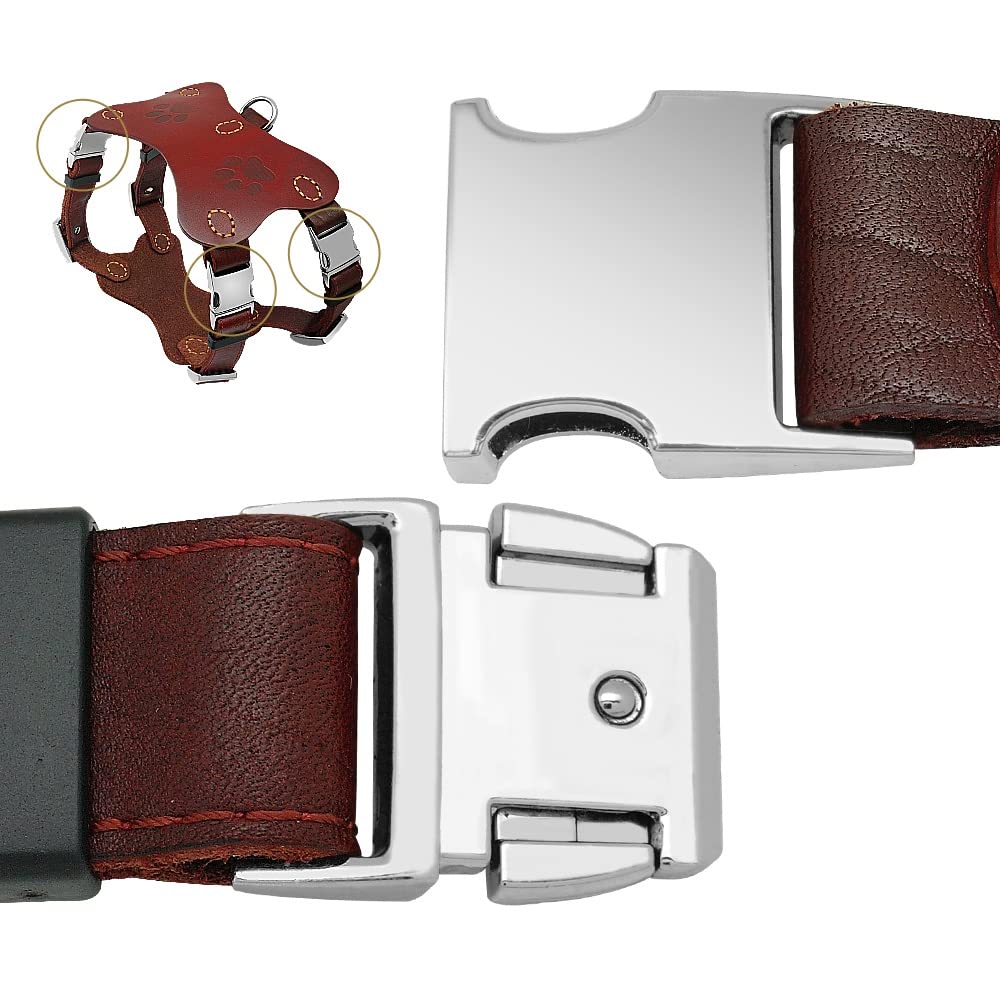 Genuine Leather Dog Harness Vest for Large Dogs