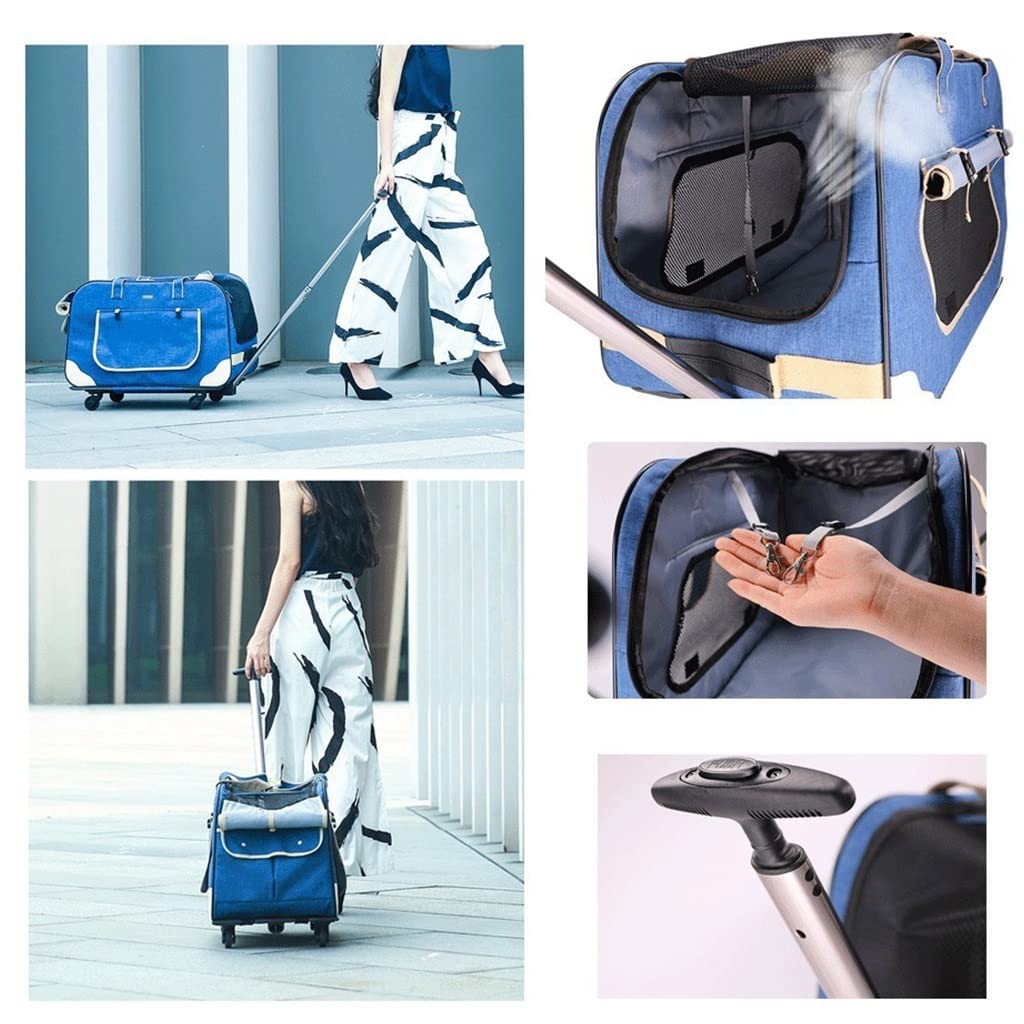 Soft-Sided Pet Travel Carrier with Removable Wheels