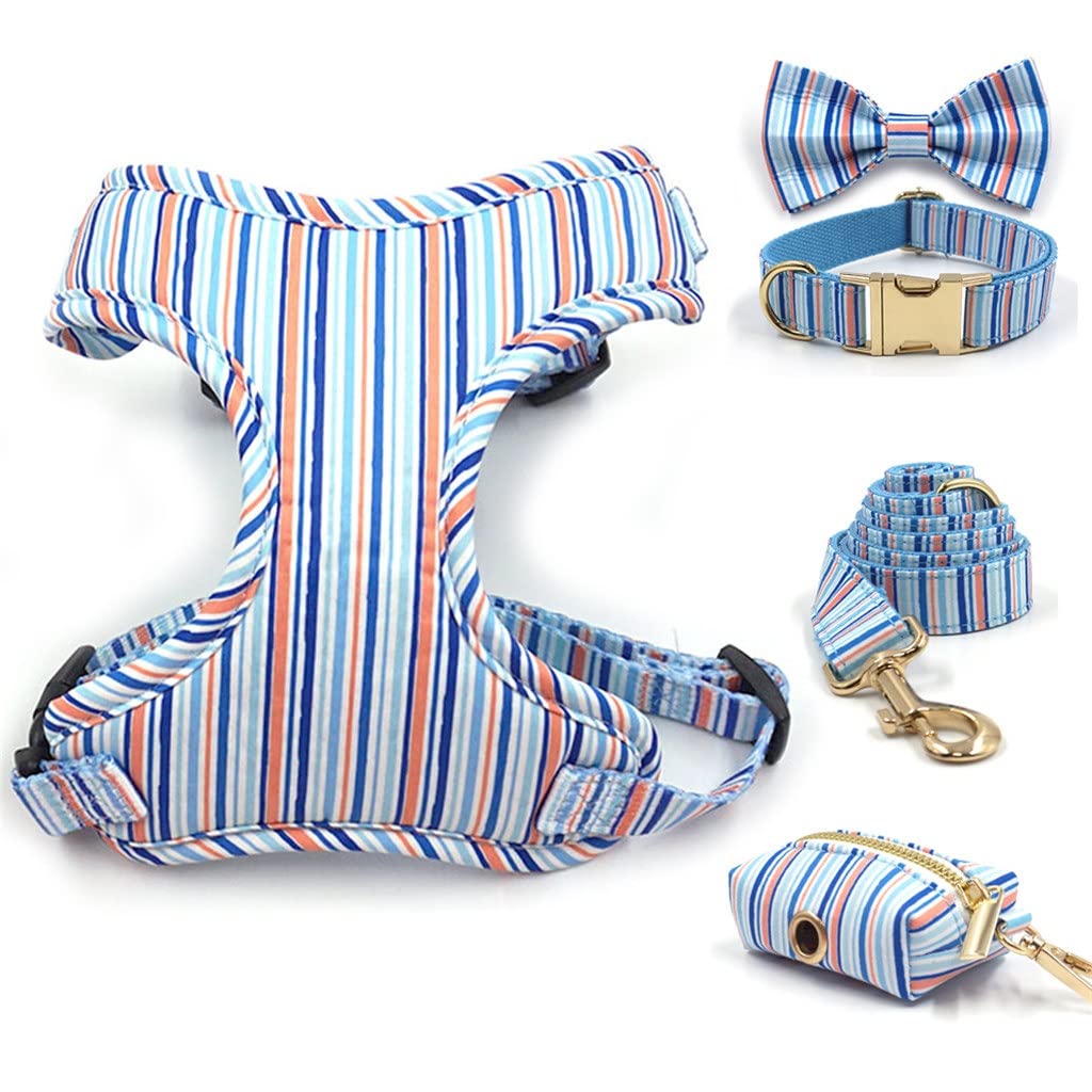 Personalized No-Pull Dog Harness & Leash Set with Bowtie