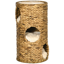 4-Level Water Hyacinth Cat Tree with 3 Hideaway Beds