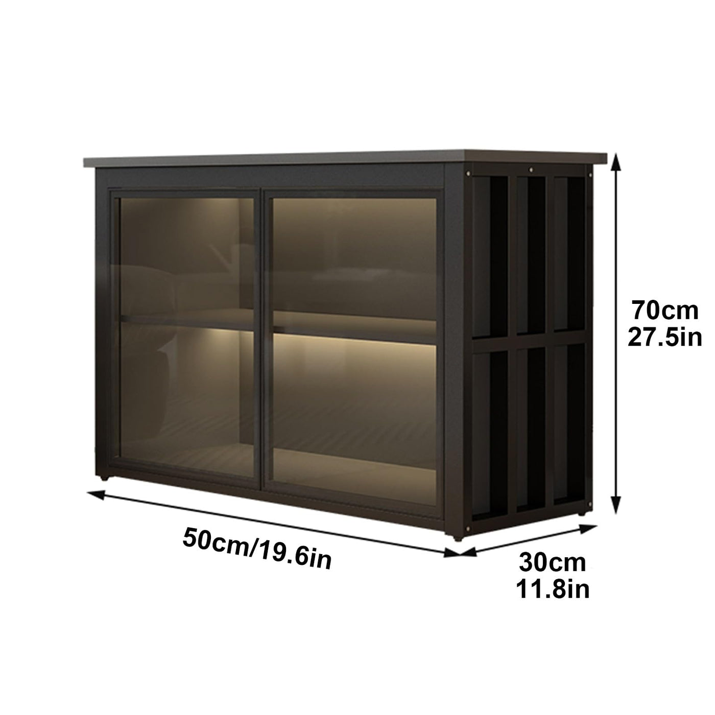 Heavy Duty Aquarium Stand with Glass Storage Cabinet