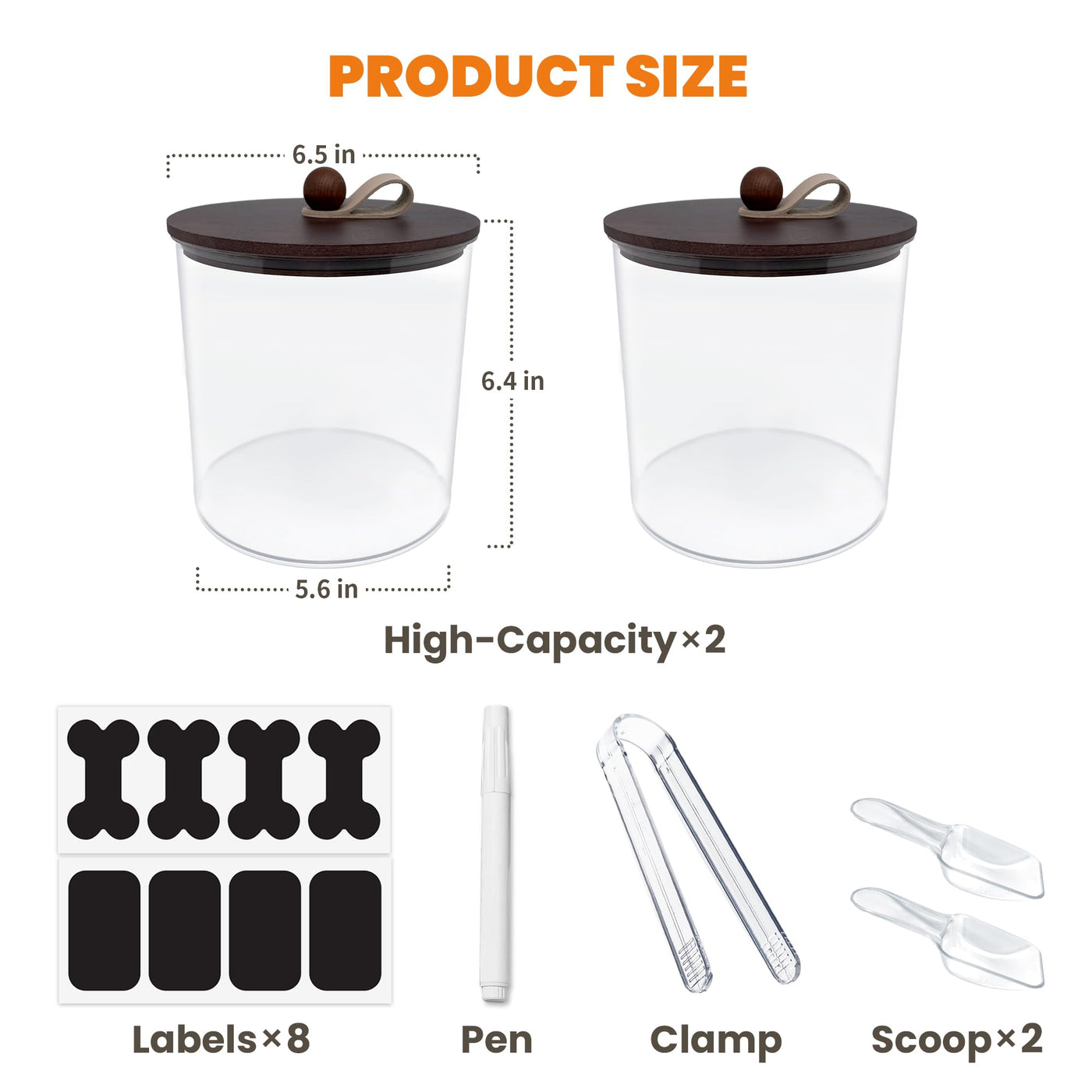 Airtight Dog Food Storage Container with Bamboo Lid