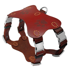 Genuine Leather Dog Harness Vest for Large Dogs
