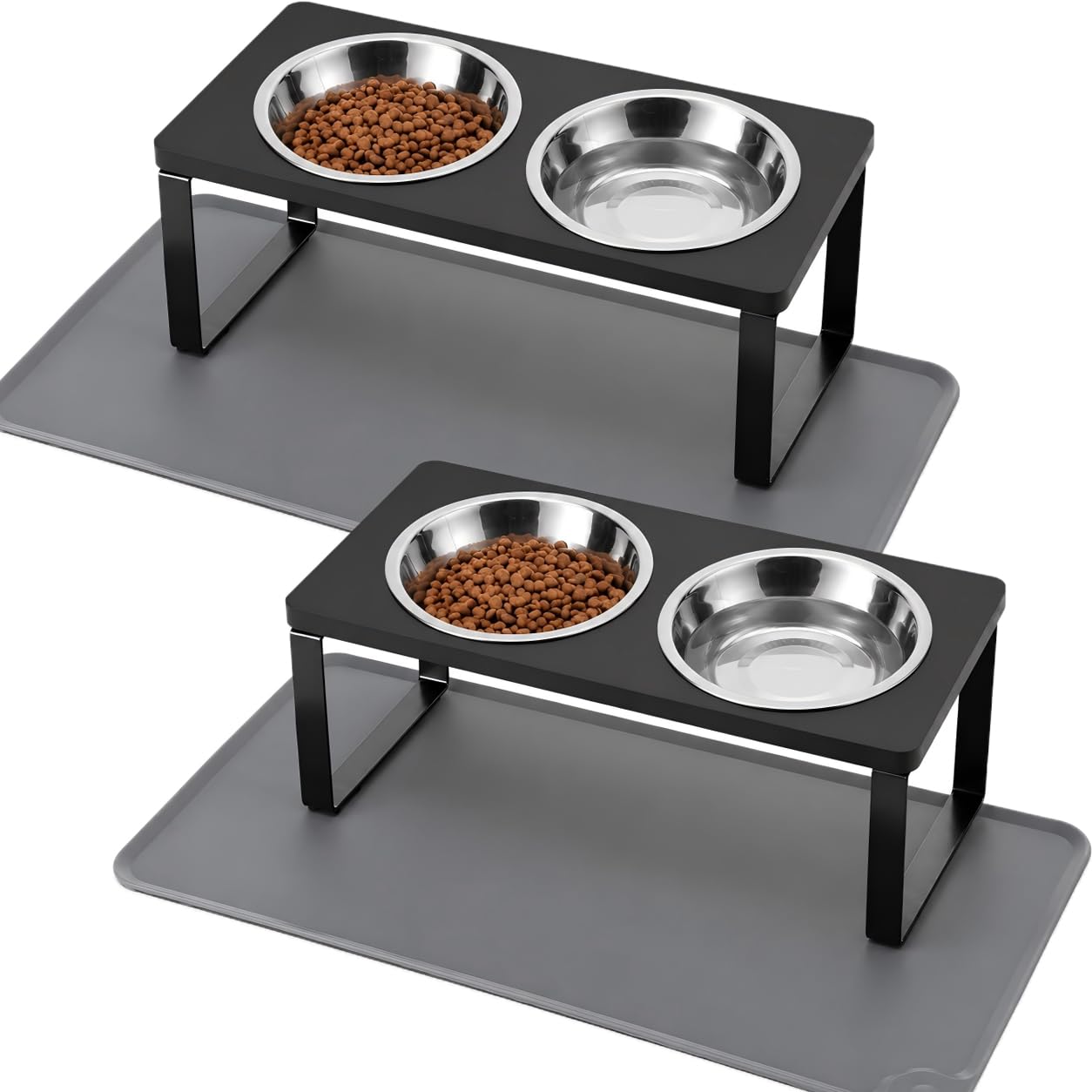 Upgraded Elevated Cat Bowls with Non-Slip Feeding Mat