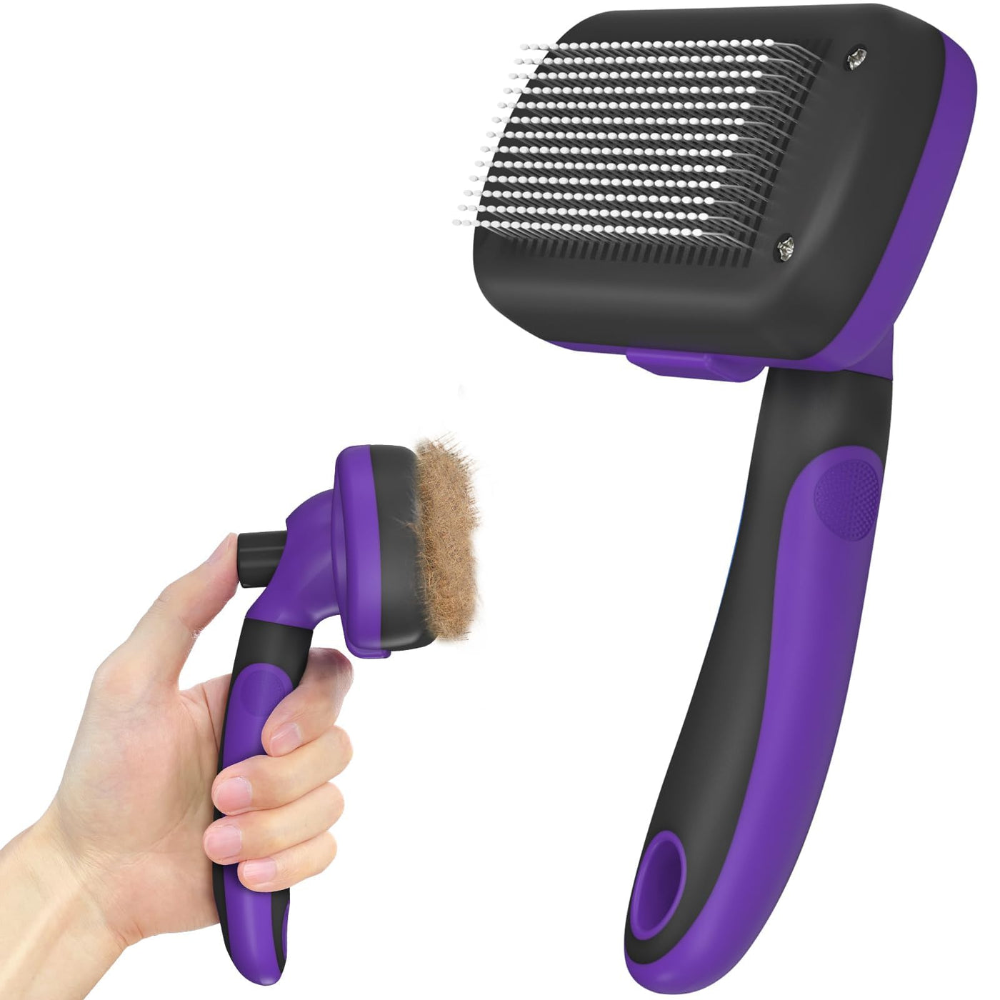 Self-Cleaning Shedding Brush for Dogs, Cats & Horses