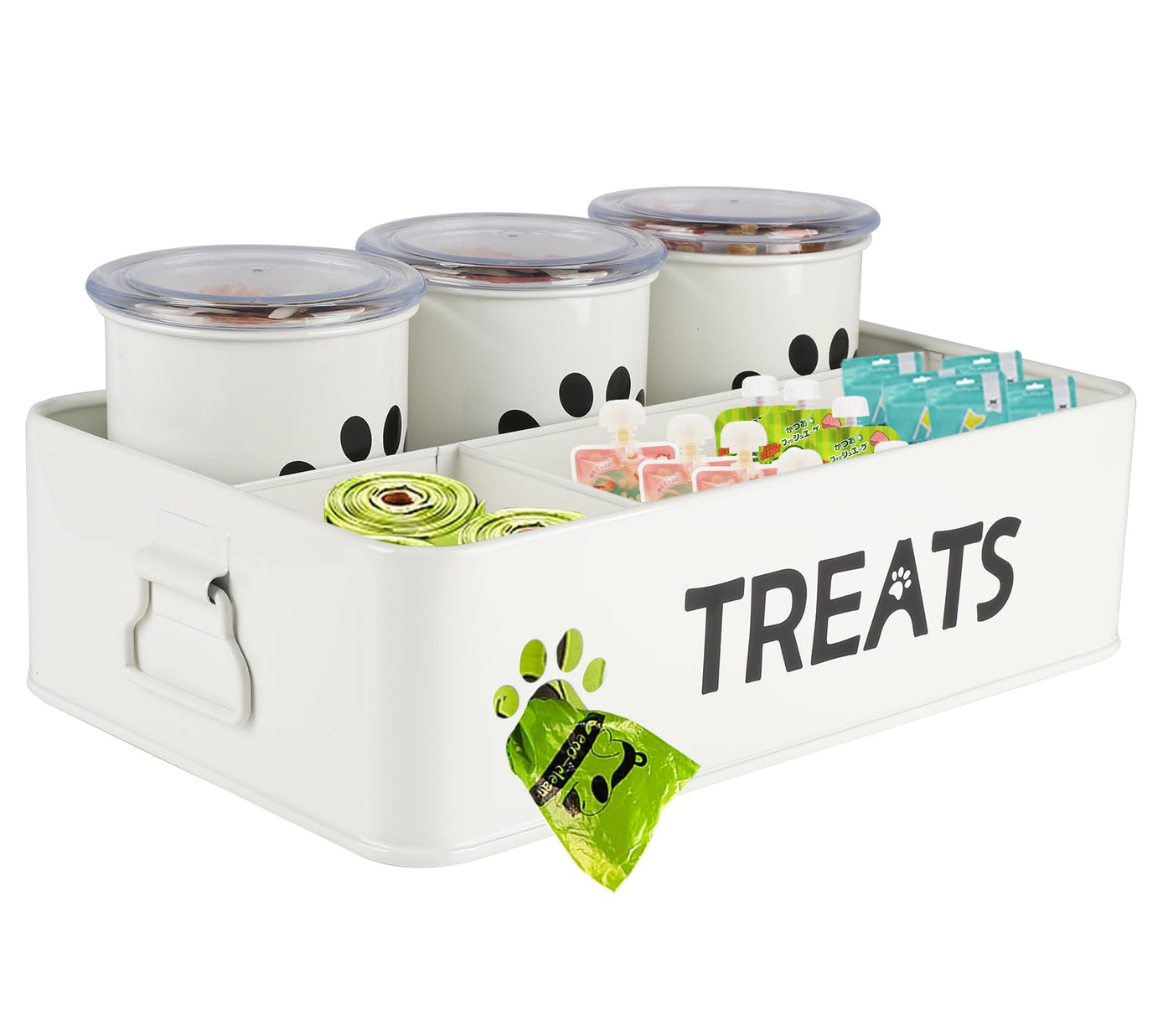 Airtight Metal Dog & Cat Treat Jar Set of 3 for Countertops