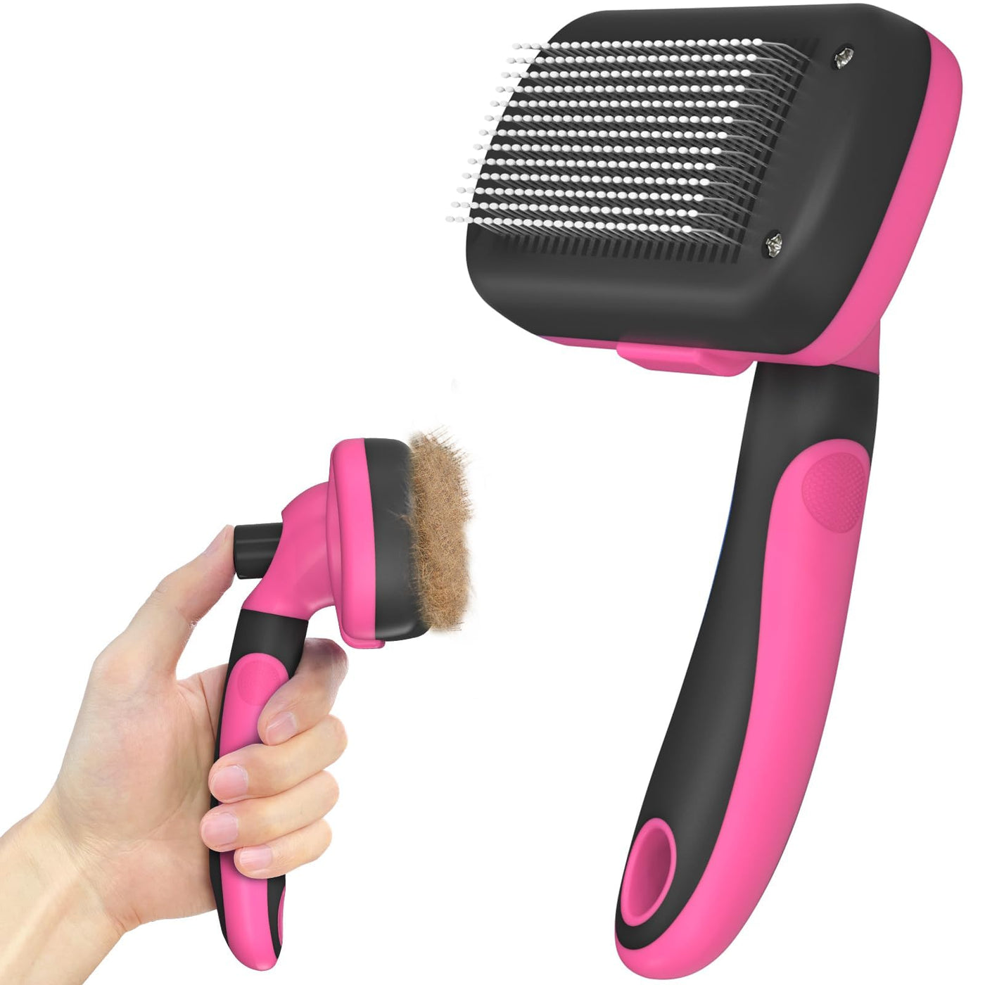 Self-Cleaning Shedding Brush for Dogs, Cats & Horses