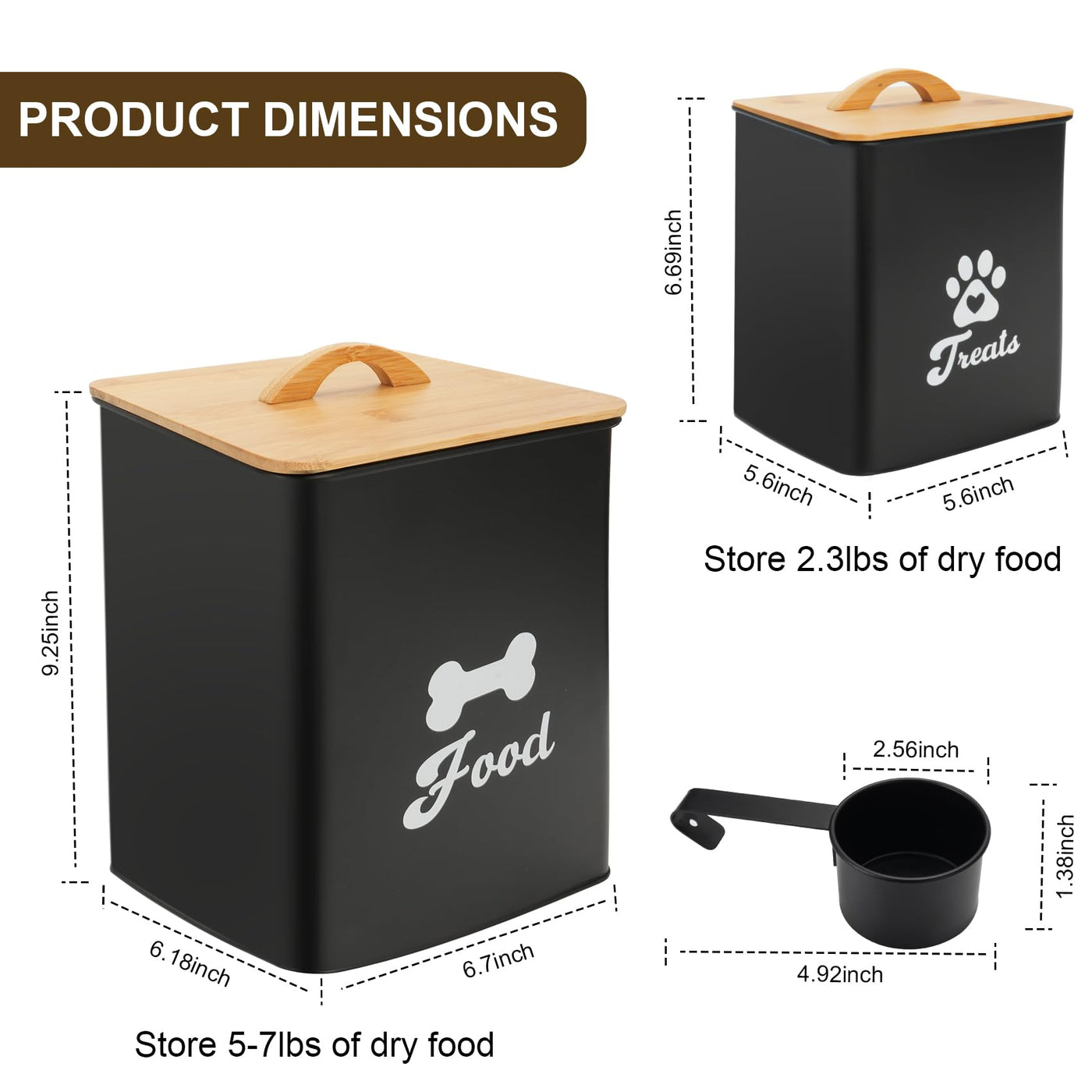 Airtight Dog Food & Treat Storage Container Set of 2
