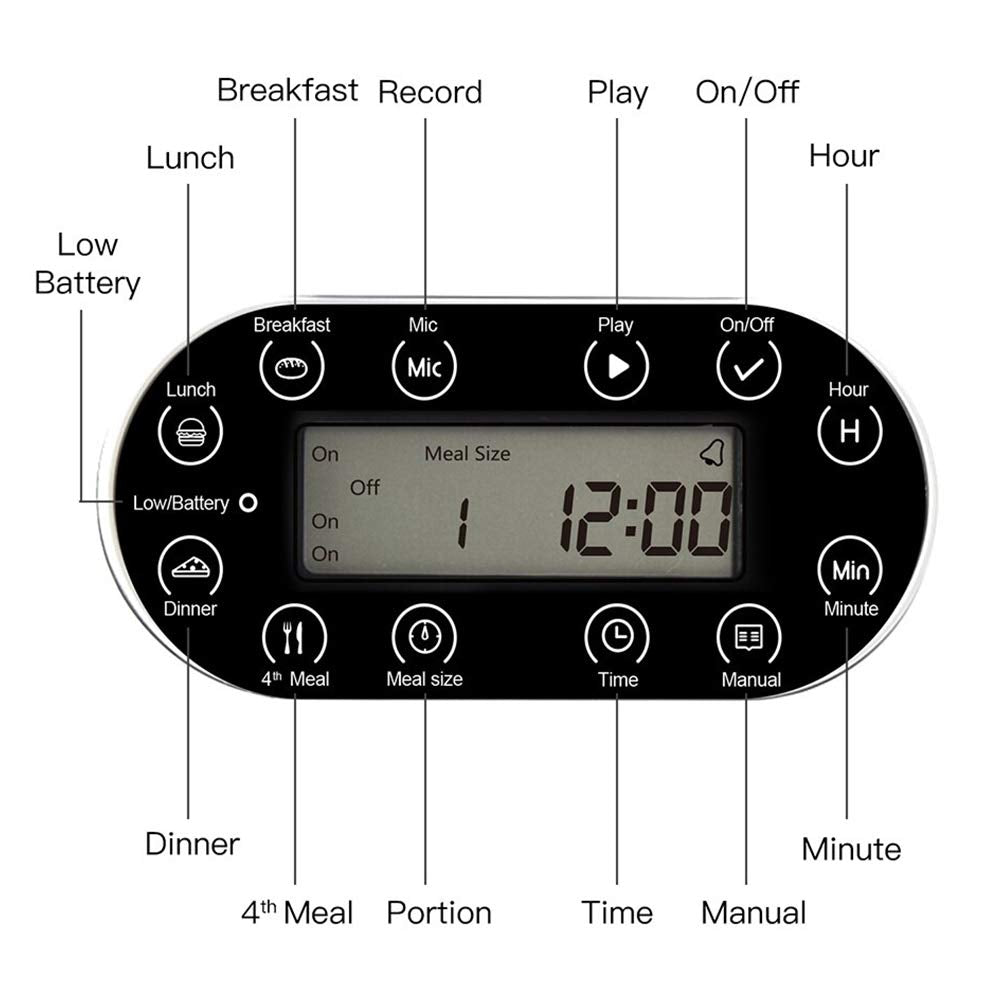 7L Programmable Pet Feeder with Stainless Steel Tray
