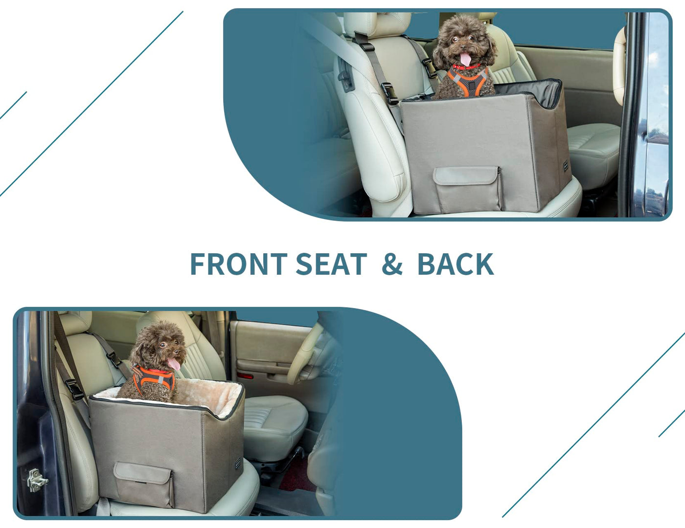 Medium Dog Car Booster Seat with Dual Safety Leashes