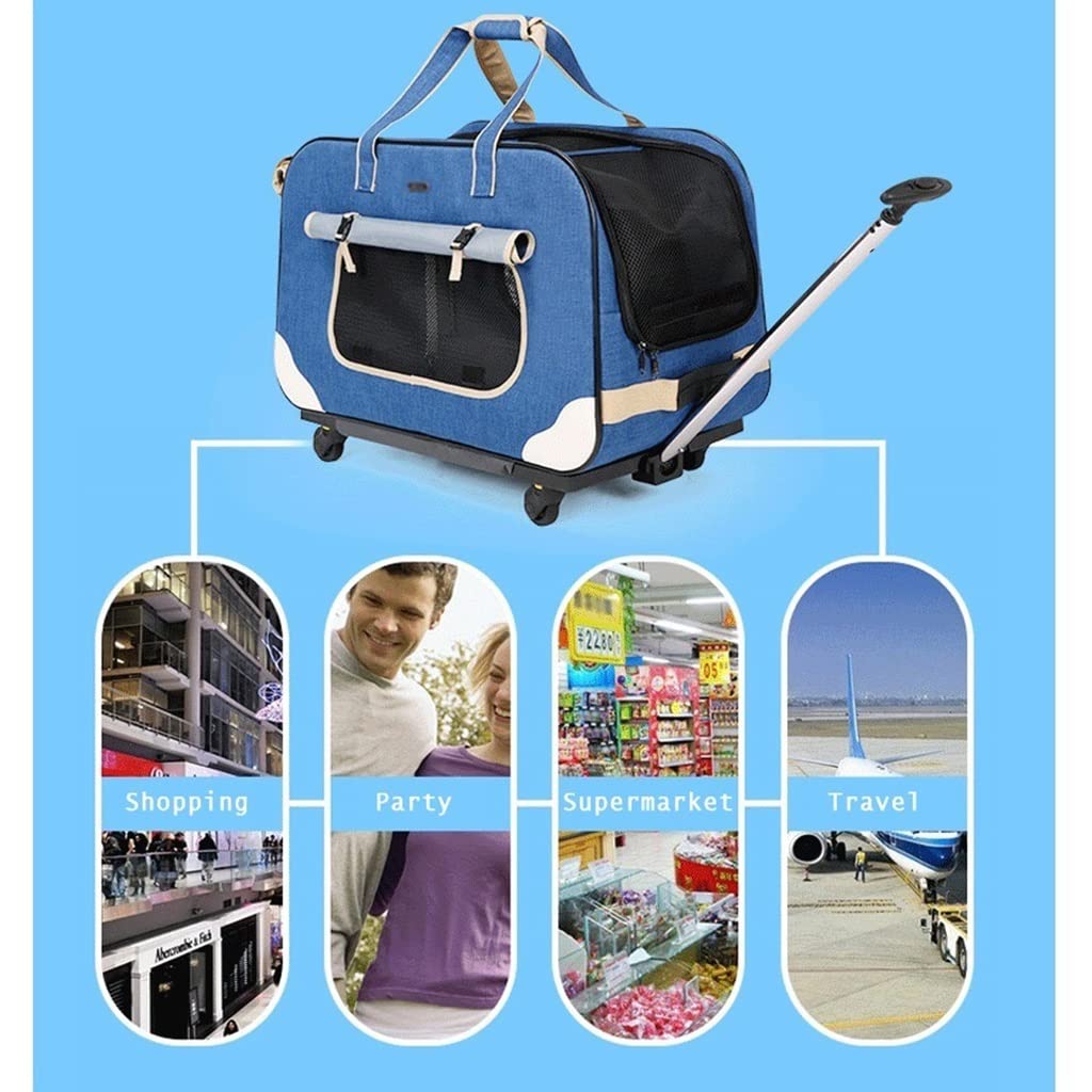 Soft-Sided Pet Travel Carrier with Removable Wheels