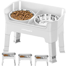 3-in-1 Adjustable Elevated Dog Bowl Stand with Lick Plate