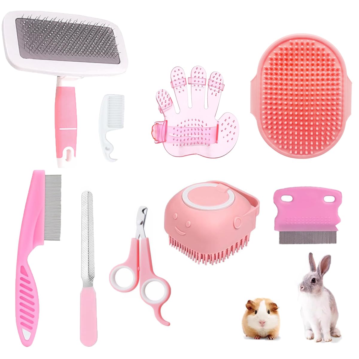 9-Piece Small Animal Grooming Kit with Brush & Clippers