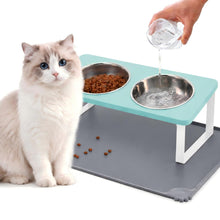 Upgraded Elevated Cat Bowls with Non-Slip Feeding Mat