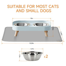 Raised Cat Food & Water Bowl Set for Indoor Cats