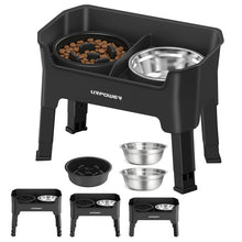 3-in-1 Adjustable Elevated Dog Bowl Stand with Lick Plate