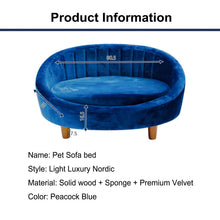 Luxury Velvet Cat & Dog Sofa Bed with Removable Cover