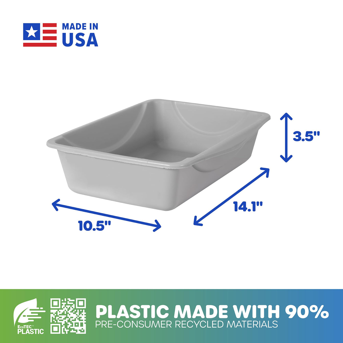 Basic Open Cat Litter Box Pan for Indoor Cats