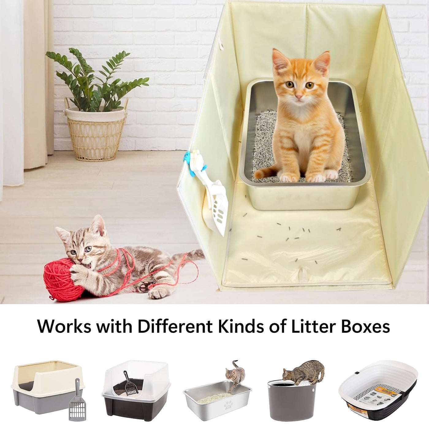 Cat Litter Box Enclosure Cabinet for Indoor Cats
