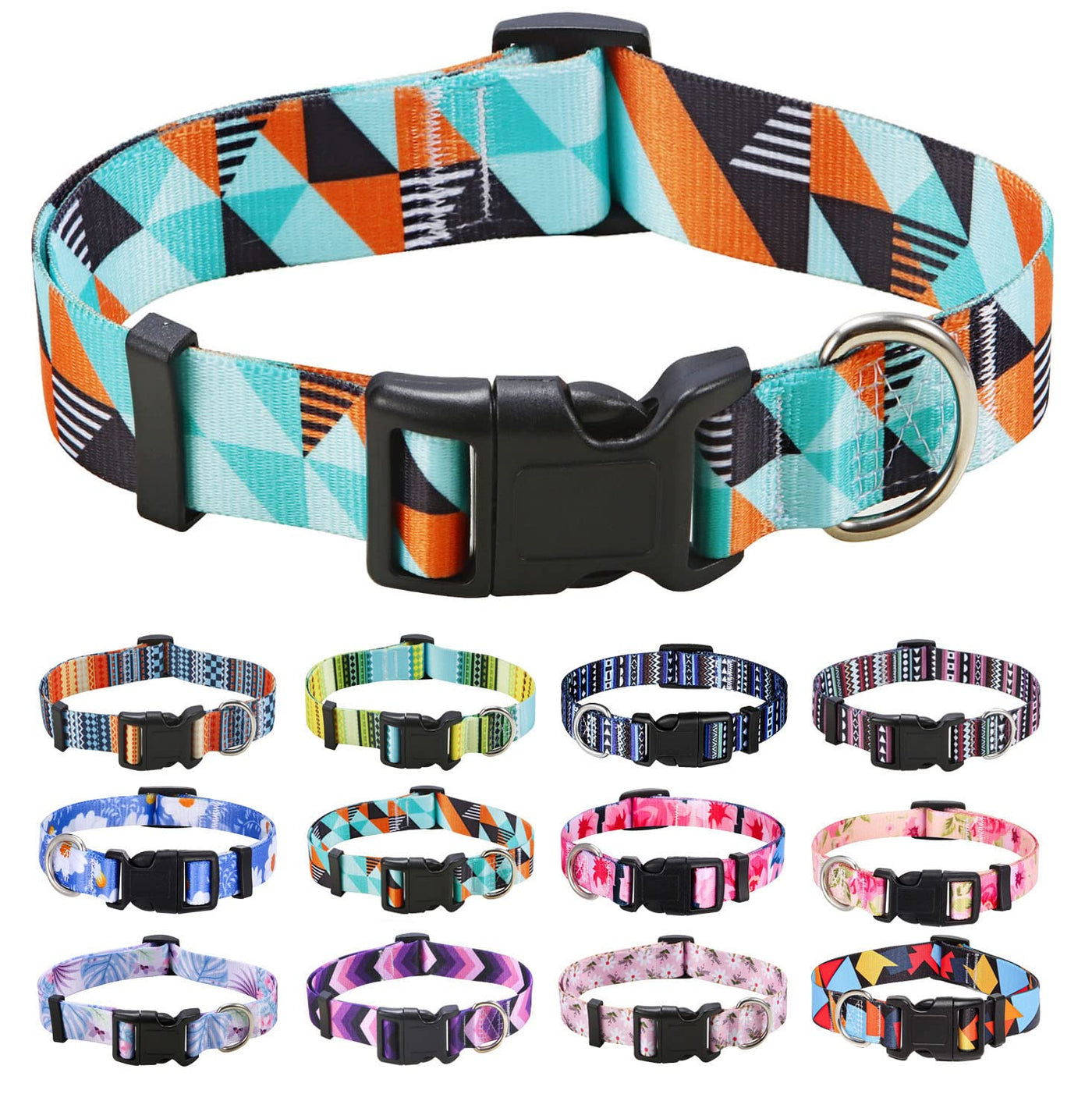 Bohemian Floral Adjustable Dog Collar for All Sizes