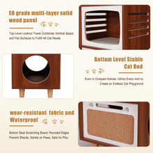 Retro TV-Style 2-Tier Cat Activity Center with Scratcher