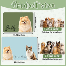 Personalized Quick-Dry Pet Feeding Mat with Photo & Name