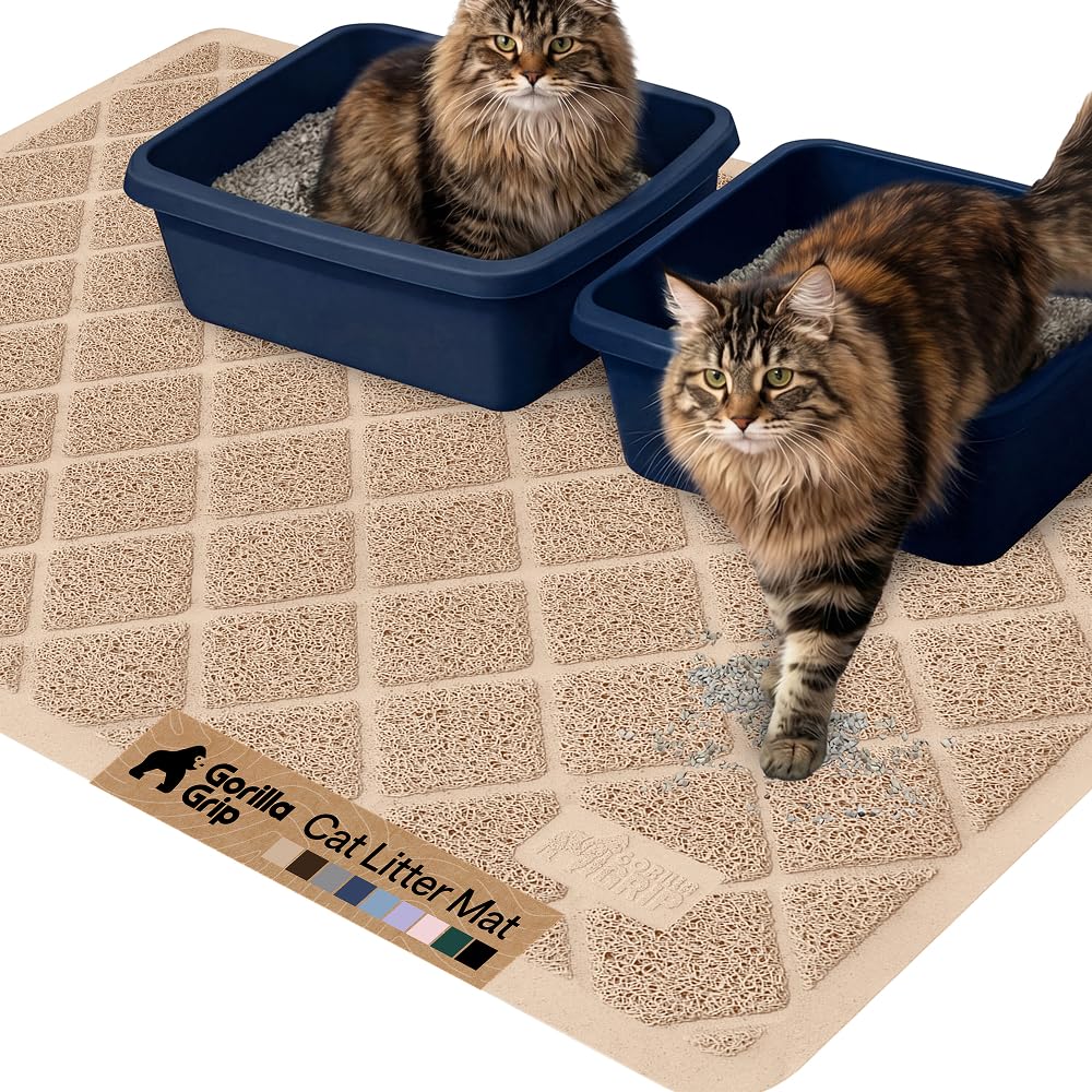Cushioned Cat Litter Trapping Mat with Deep Grooves