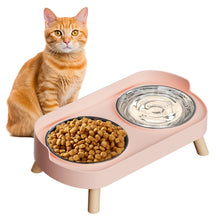 Raised Cat Food & Water Bowl Set for Indoor Cats