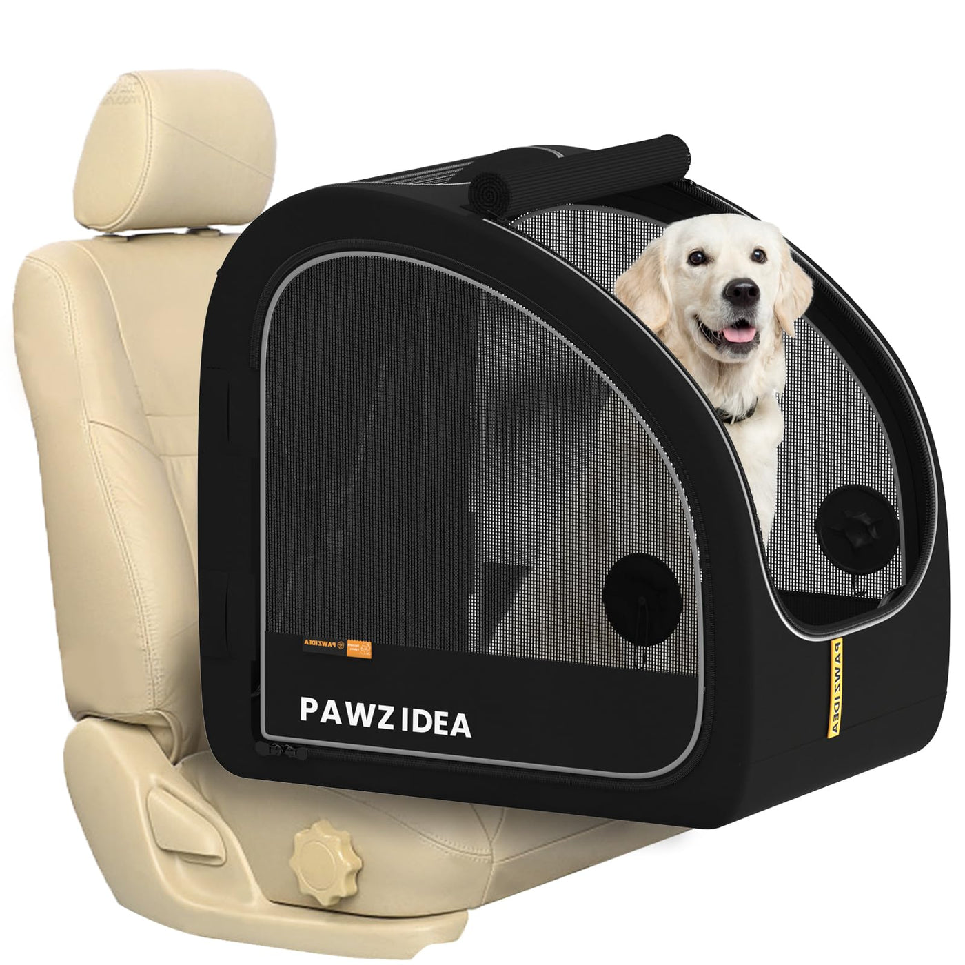 Collapsible Soft-Sided Dog Travel Crate for Cars