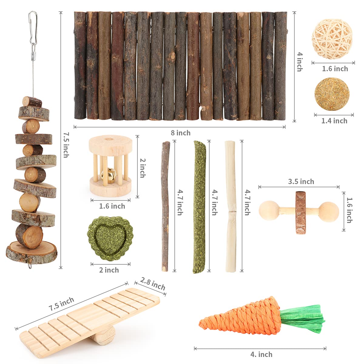 Small Animal Chew Toy Set with Wheel & Hideout