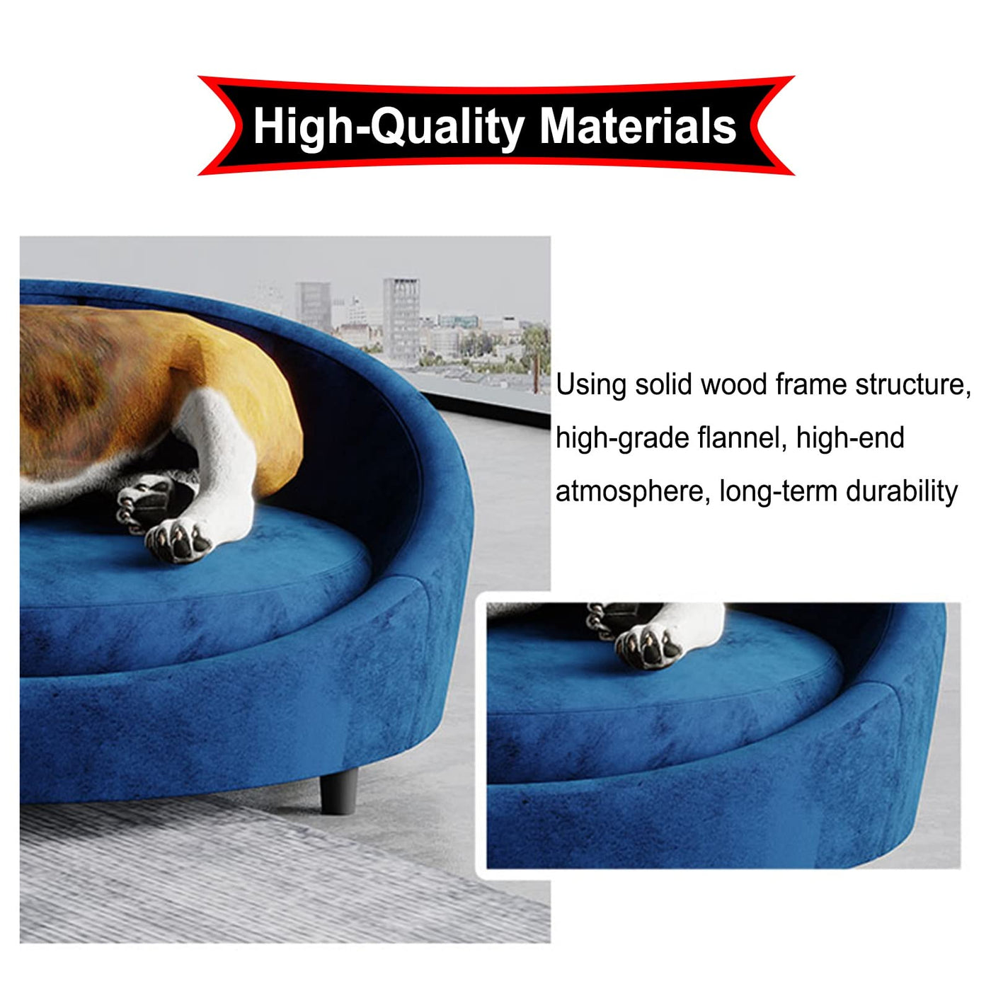 Luxury Velvet Cat & Dog Sofa Bed with Removable Cover