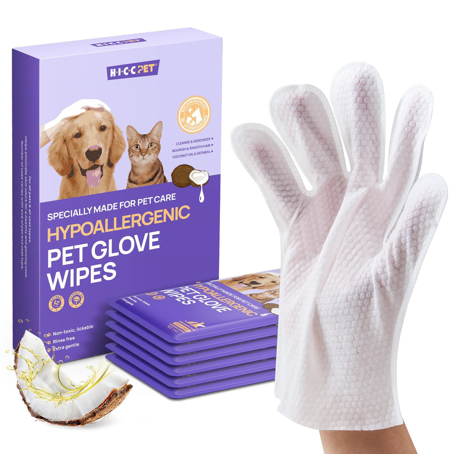 Deodorizing Grooming Glove Wipes for Dogs & Cats