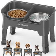 3-in-1 Adjustable Elevated Dog Bowl Stand with Lick Plate