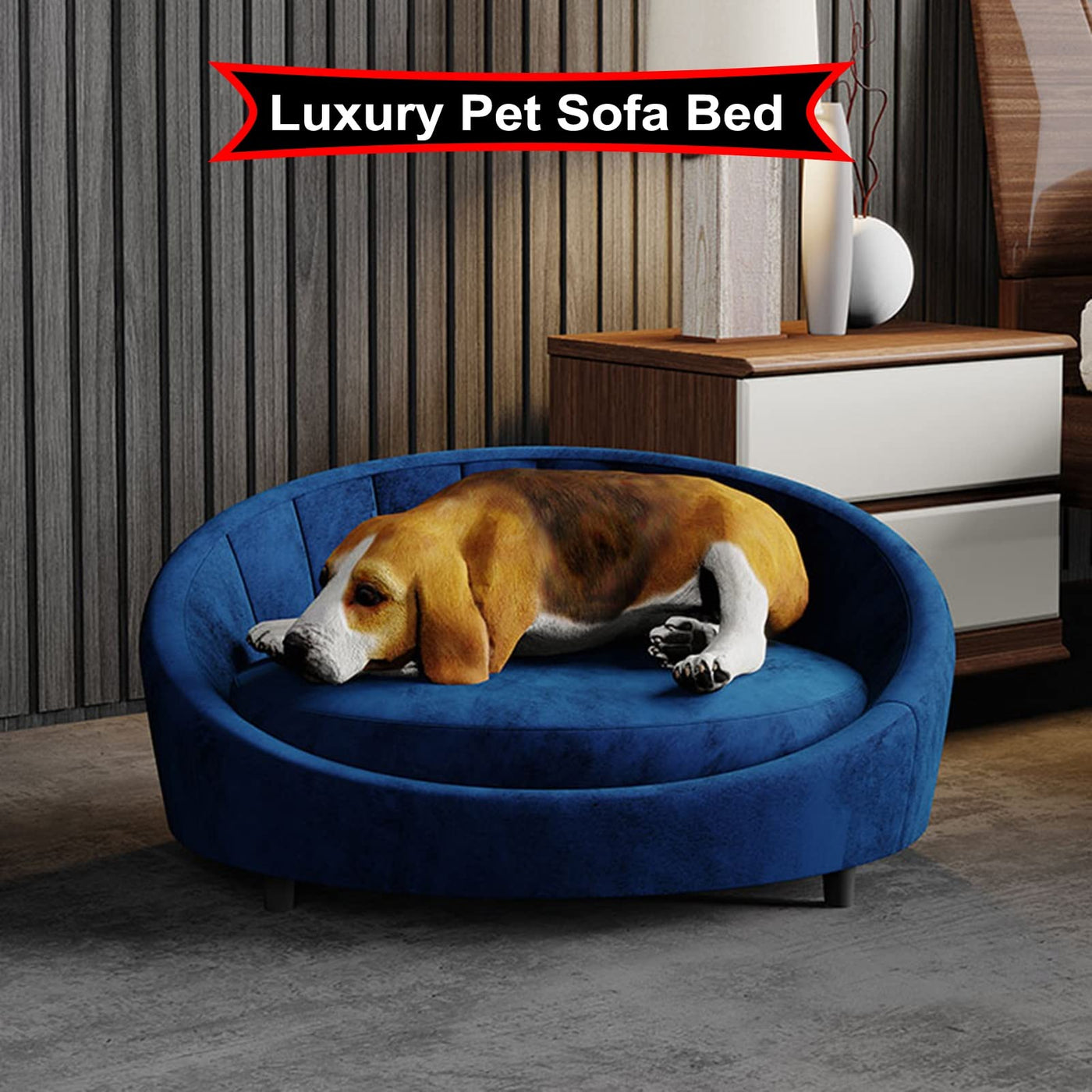 Luxury Velvet Cat & Dog Sofa Bed with Removable Cover