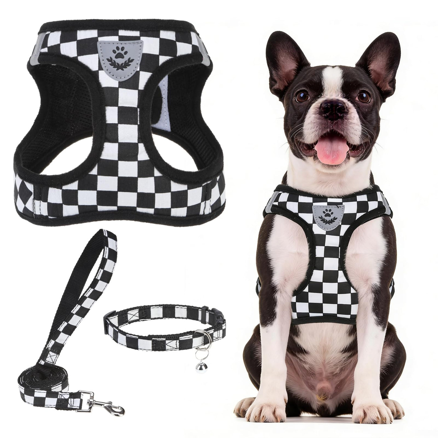 Adjustable No-Pull Dog & Cat Harness Leash Set