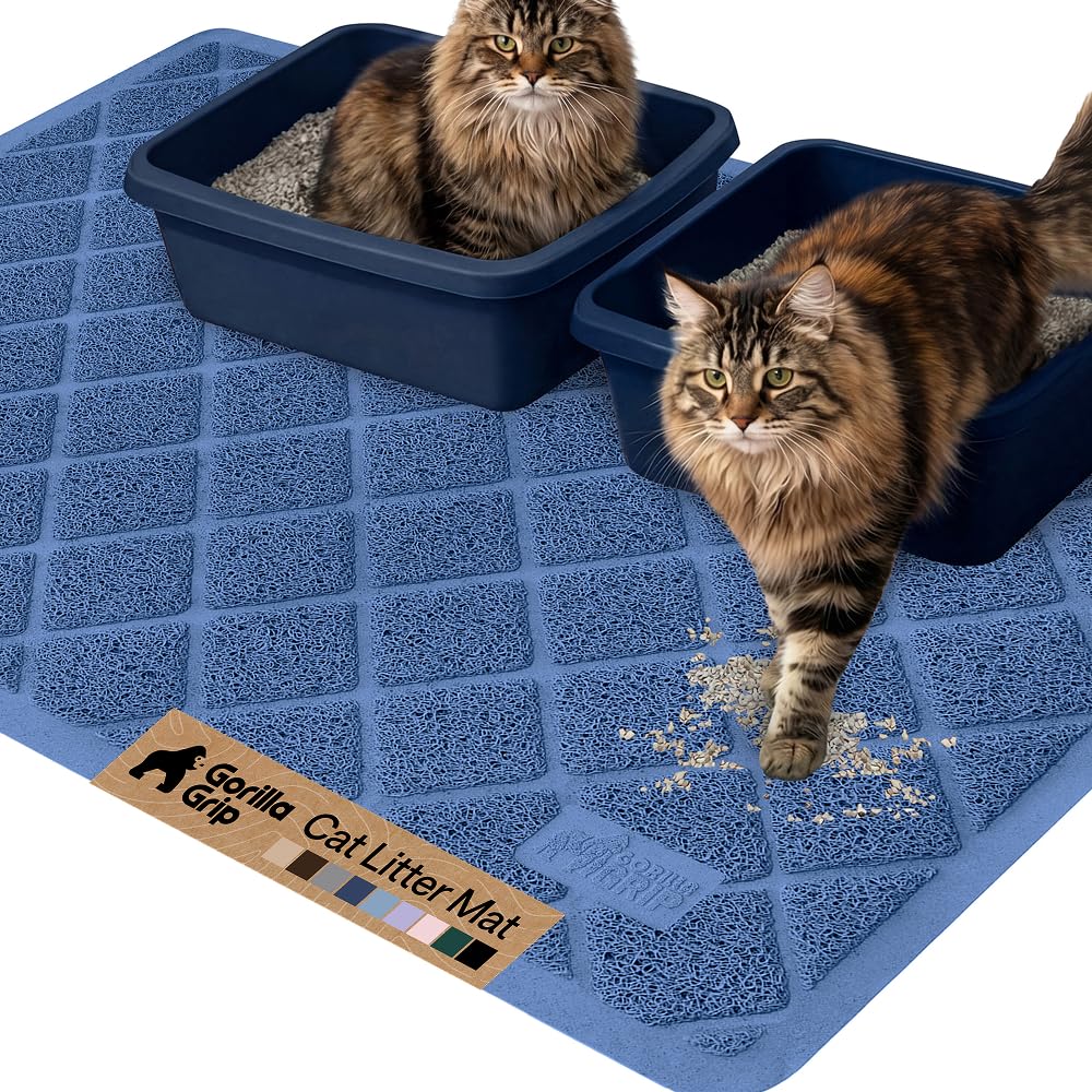 Cushioned Cat Litter Trapping Mat with Deep Grooves