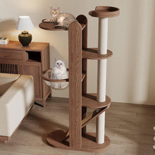 Minimalist Tall Cat Tree with Space Capsule Bed