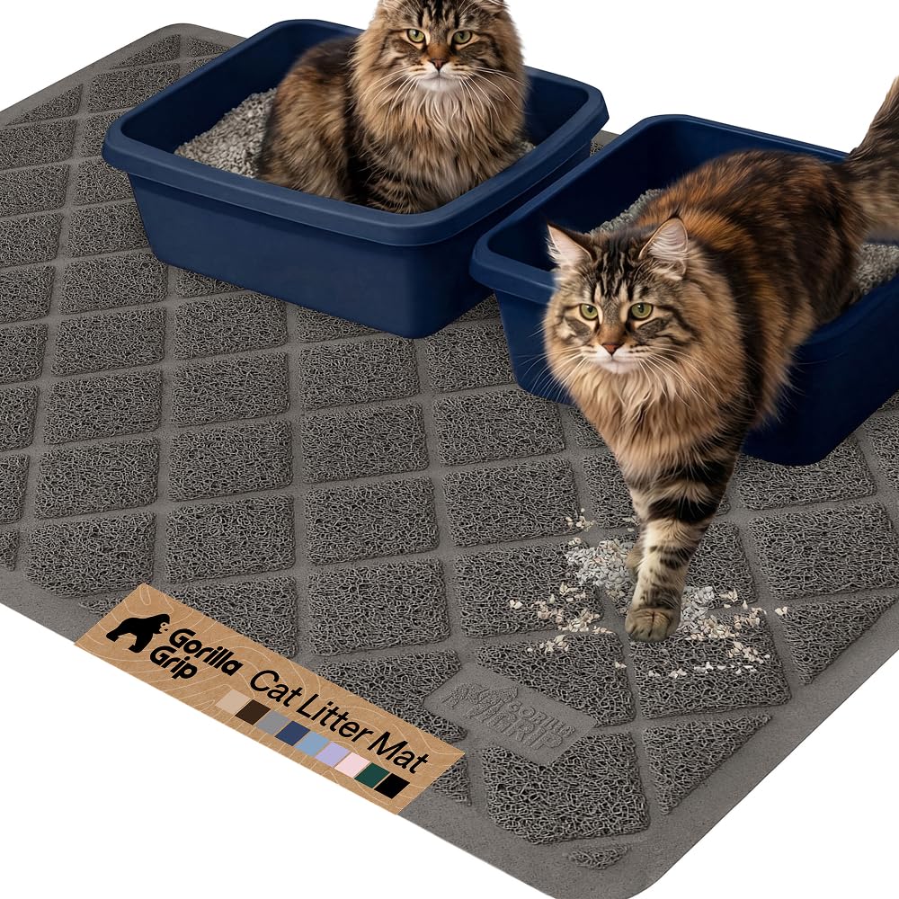 Cushioned Cat Litter Trapping Mat with Deep Grooves