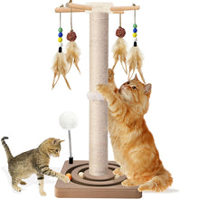 25-Inch Sisal Cat Scratching Post with Ball Track Toy