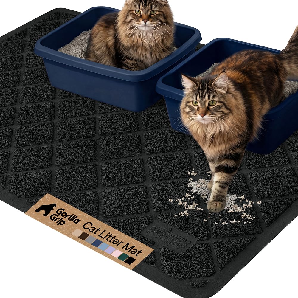 Cushioned Cat Litter Trapping Mat with Deep Grooves